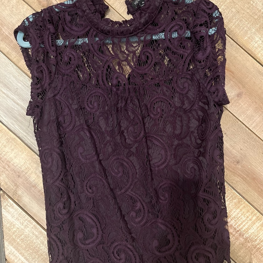 Dark Purple Lacey Blouse, size XL
